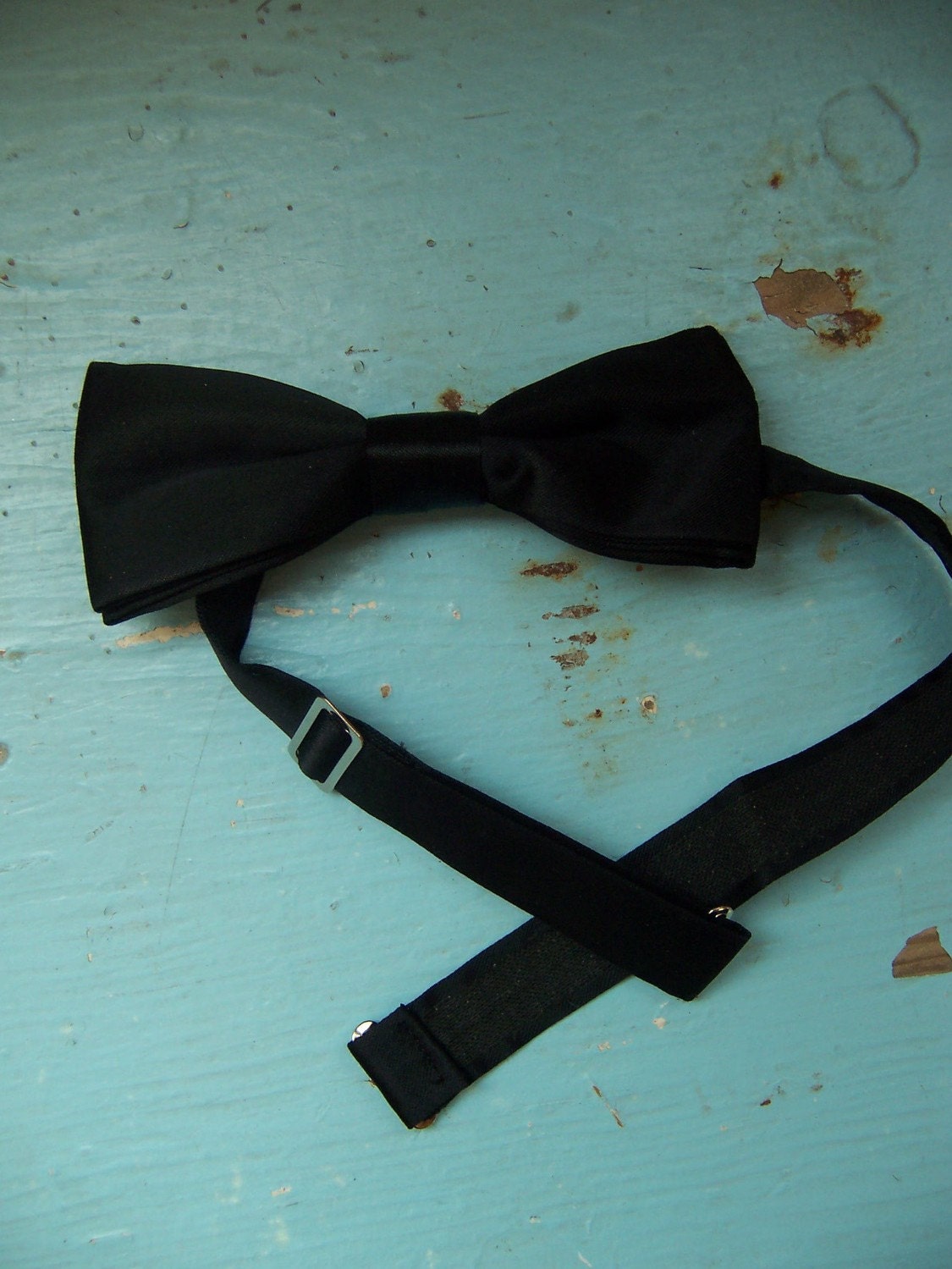 satin black neck bow tie