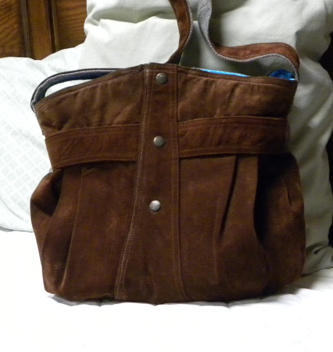 Handmade from a Rusty Brown Leather Jacket and Tweed Sport Coat - Handbag - Tote - Purse