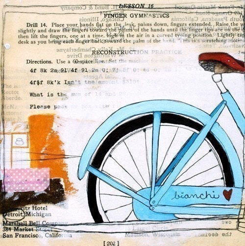 Reproduction Art Print 8x10-I Heart My Bike