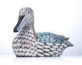 Aqua Blue Duck with Custom Crystal Inlay