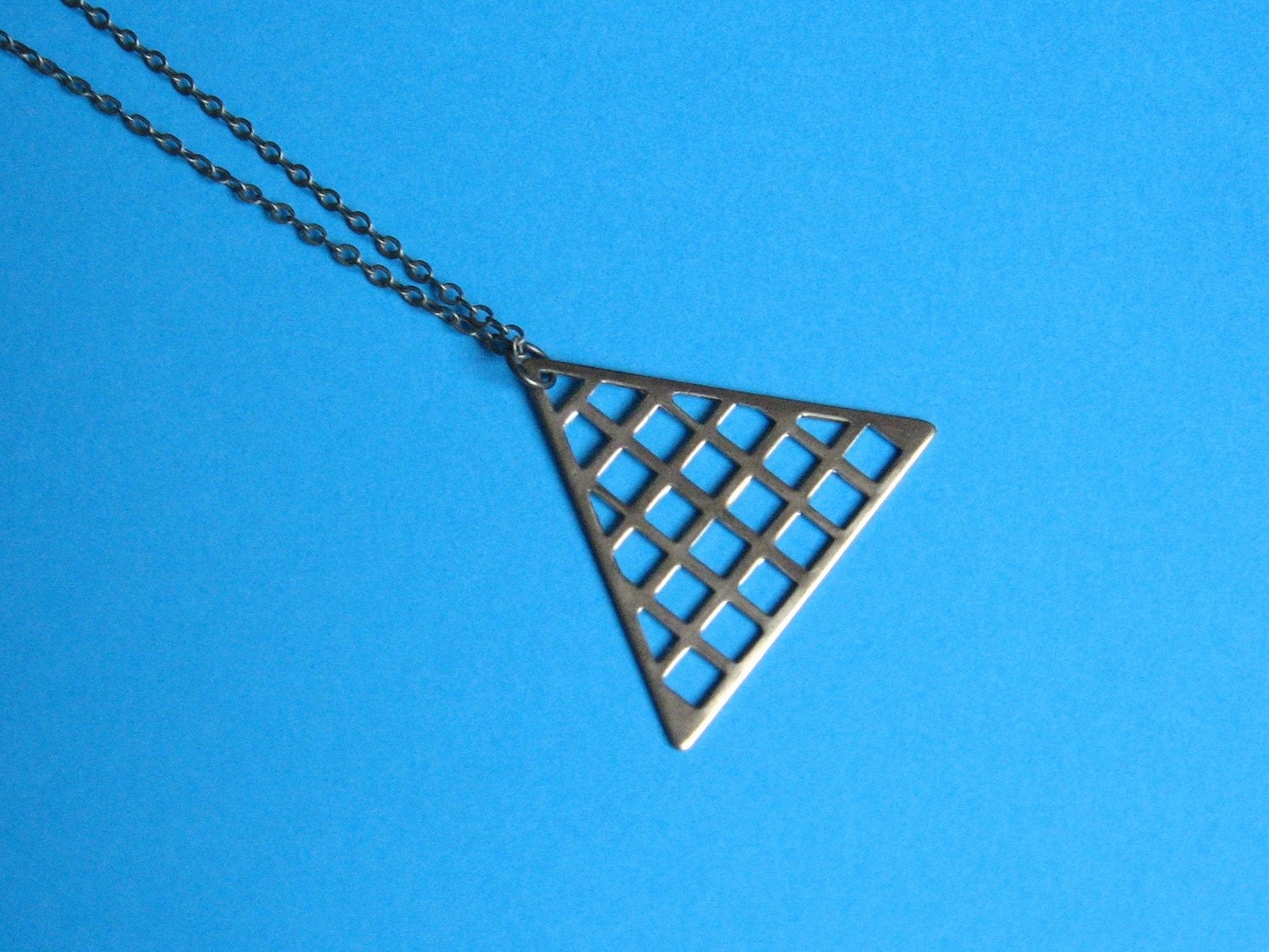 Pretty Grid Triangle Necklace -Ready to Ship