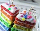 Rainbow Birthday Cake Earrings (Classic Palette)