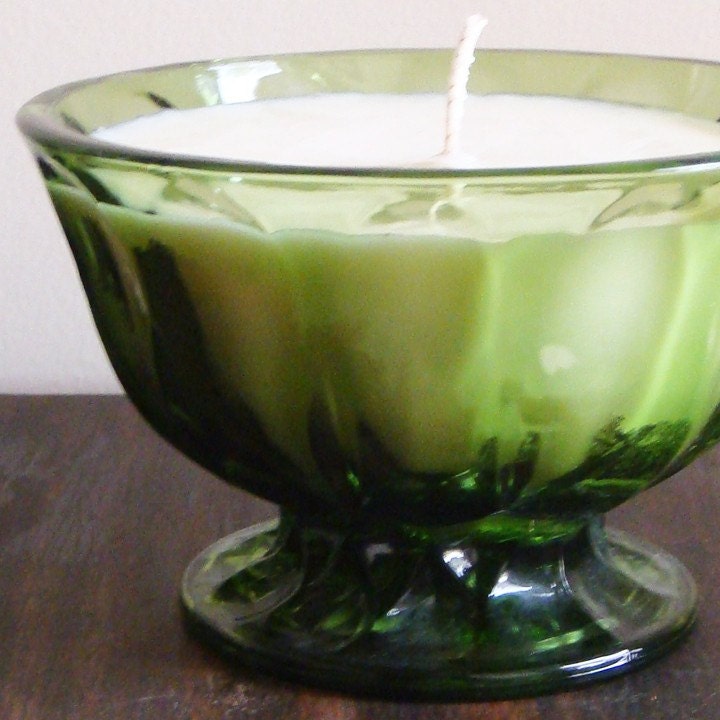 Natural Soy Candle in Vintage Bowl - Holiday Pine