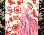 Vivien Card / Vintage Printed Collection / 50s Glamour Girl / Handmade Greeting Card