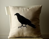 raven silhouette pillow cover