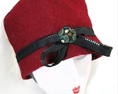 Claret Red Cloche Handmade Hat