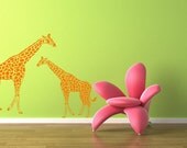 set of 2 Giraffe mom and baby  vinyl wall art mural sticker decal nursery kids room