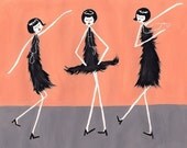 Eloise, Ramona and Clarissa dance the Charleston - 4 x 6 art print