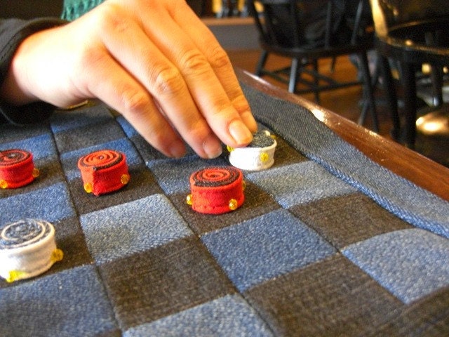 Checkers board handmade cloth