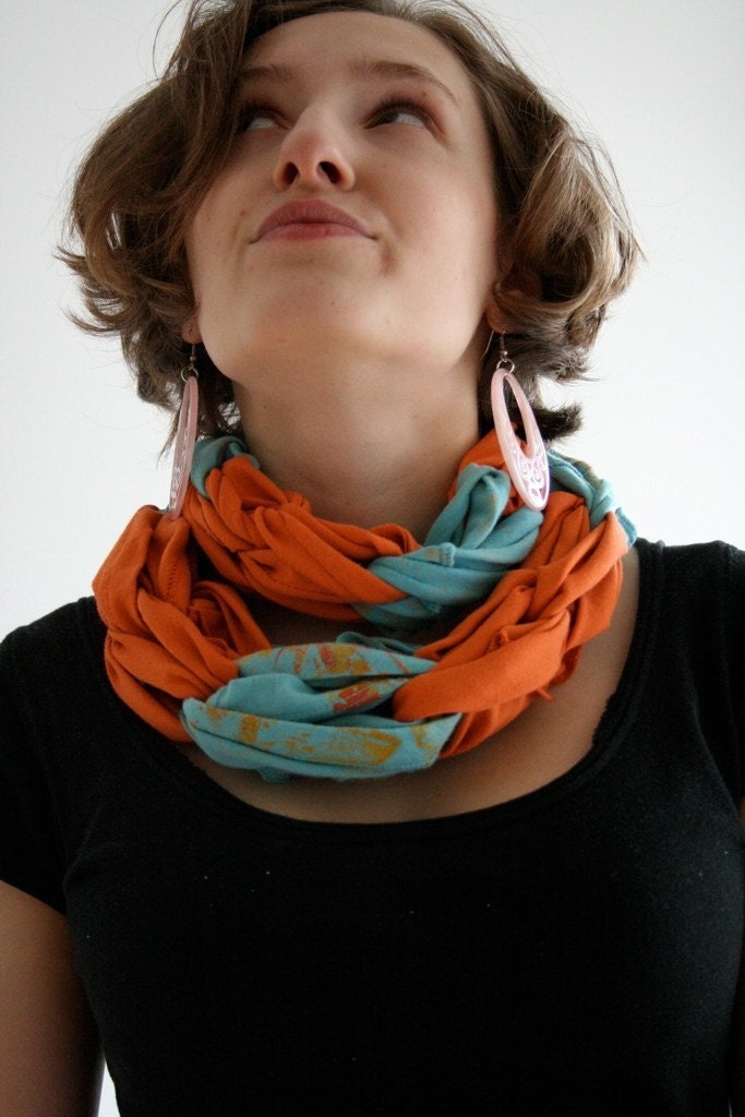 Eco-Friendly Recycled T-shirt Scarf- In a Knot- CUSTOM ORDER