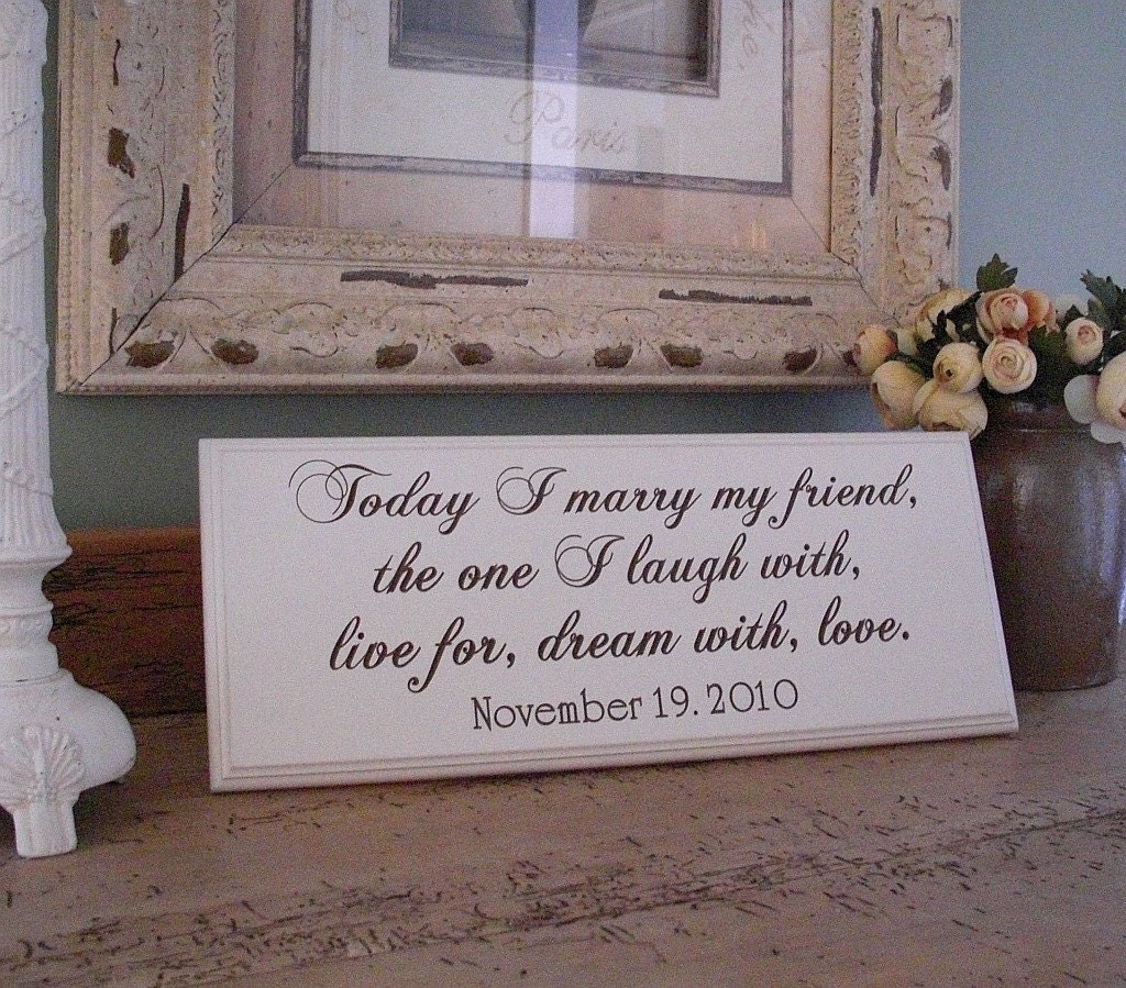 Wedding Vows Cut into Wood... Forever....8 x 20 Engraved Sign