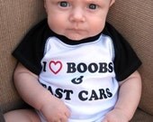 Boobs and Fast Cars Baby Onesie
