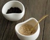 Folded Salt and Pepper Cellars with Spoon