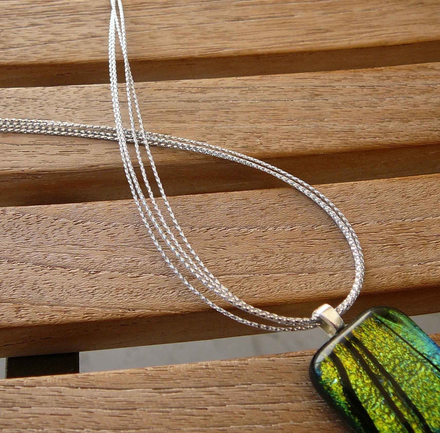 12 - Multi Strand Silver Metalic Necklace Cords - Any Length - Use w/Scrabble/Glass Tile Pendants-Handmade in USA