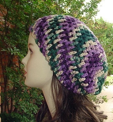 Purple Sage hippie dreadlock beanie tam hat