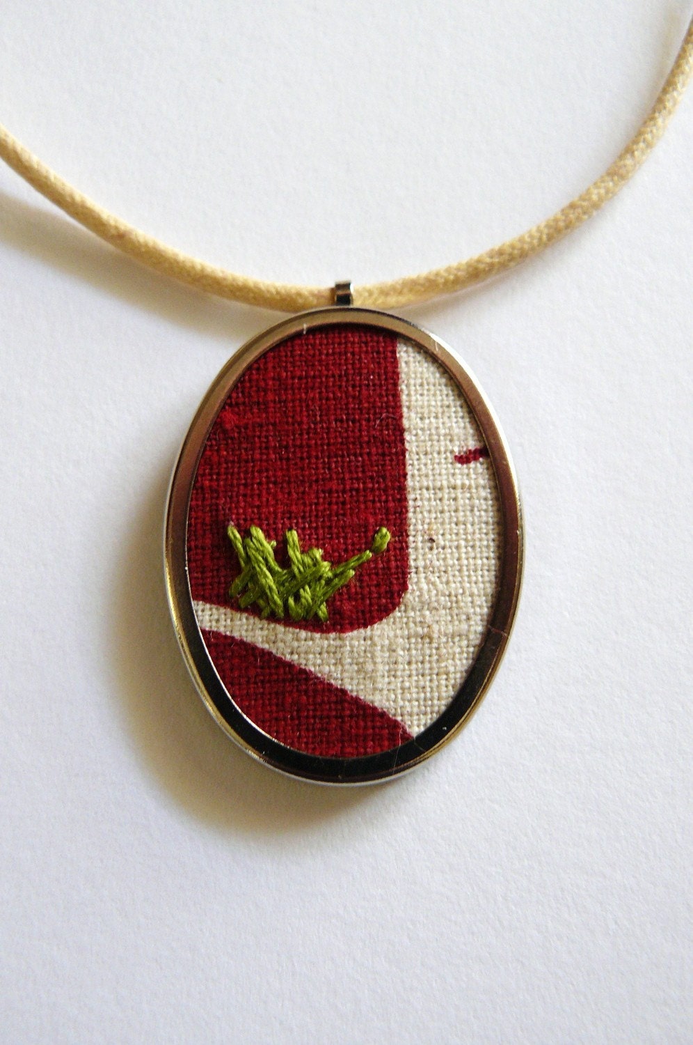 BrisStyle Handmade Ark Flood Appeal - Birds Nest Hand Embroidered Pendant Necklace