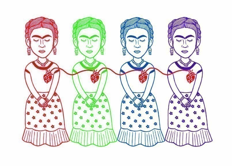 The Four Fridas Print 5 x 7