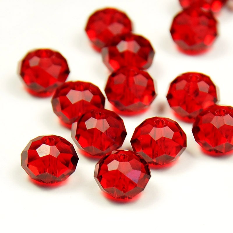 8mm Red Crystal Bead Faceted Quartz Bead Loose Beads 50pcs Czech Bead