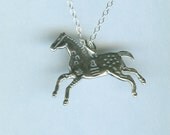 Sterling APPALOOSA HORSE Pendant and Chain - Necklace