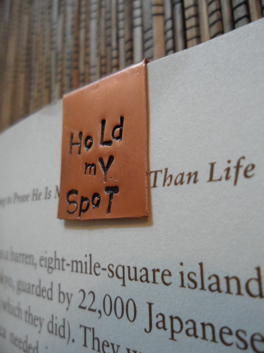 Copper Bookmark -Hold my spot- By SnappinStudio