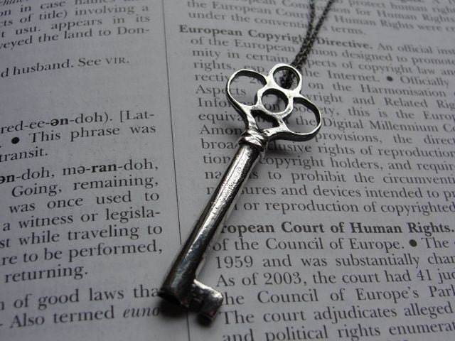 Sterling Silver Skeleton Key Necklace