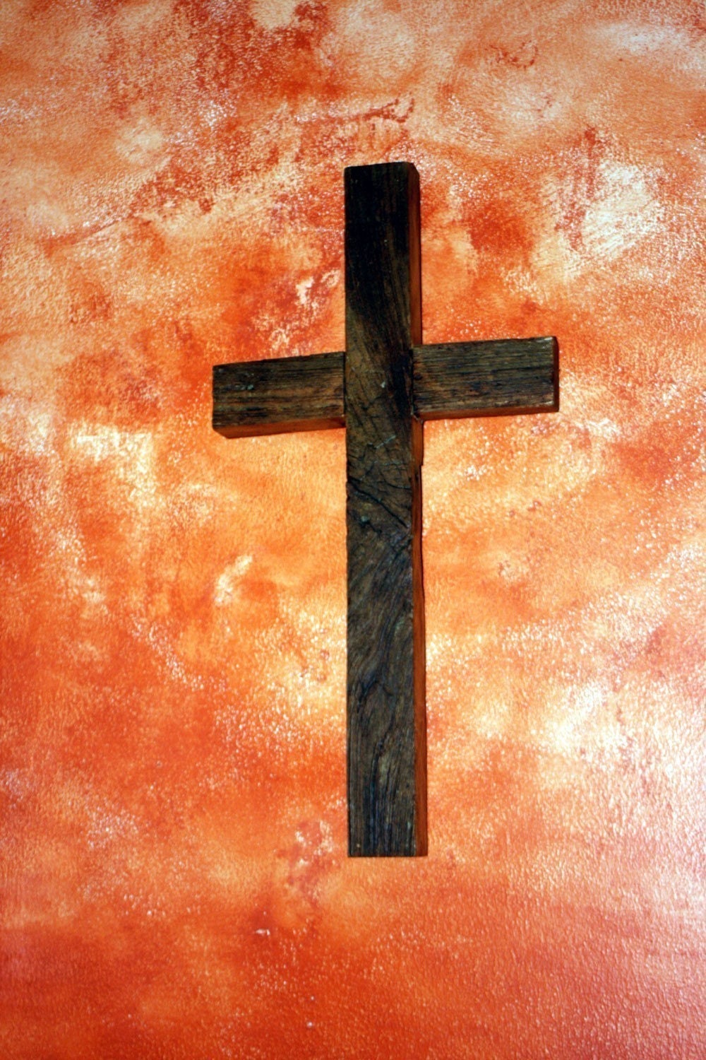 Rustic Barnwood Cross, Dark Brown Waxed, 9 x 18- Handmade