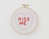 Kiss me embroidery