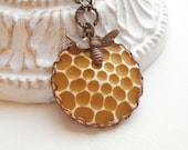 Sweet Honeycomb And  Bee Necklace