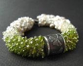 Ginkgo and Sakura - luxury gemstone bracelet with Anne Choi bead