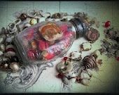 The Stages of Courtly Love.  Dried Rosebuds Assemblage Necklace.