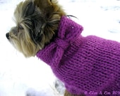 Mohair and Wool Dog Sweater with Bow (M)