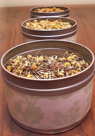 Loose leaf Herbal Tea 15-30 cups, chamomile, st. johns wort, peppermint leaf, valerian root