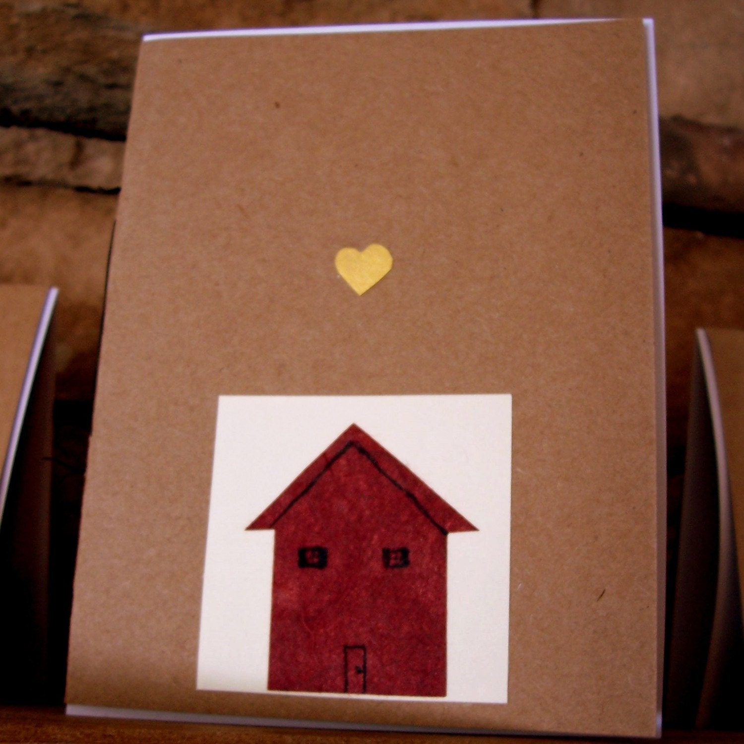 Handmade Card- House with Heart- Valentine's Day