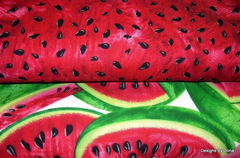 Fabric, Watermelon Slices and Seeds, 2 yard bundle