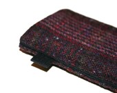 slim iPhone case in burgundy tartan with black felt lining