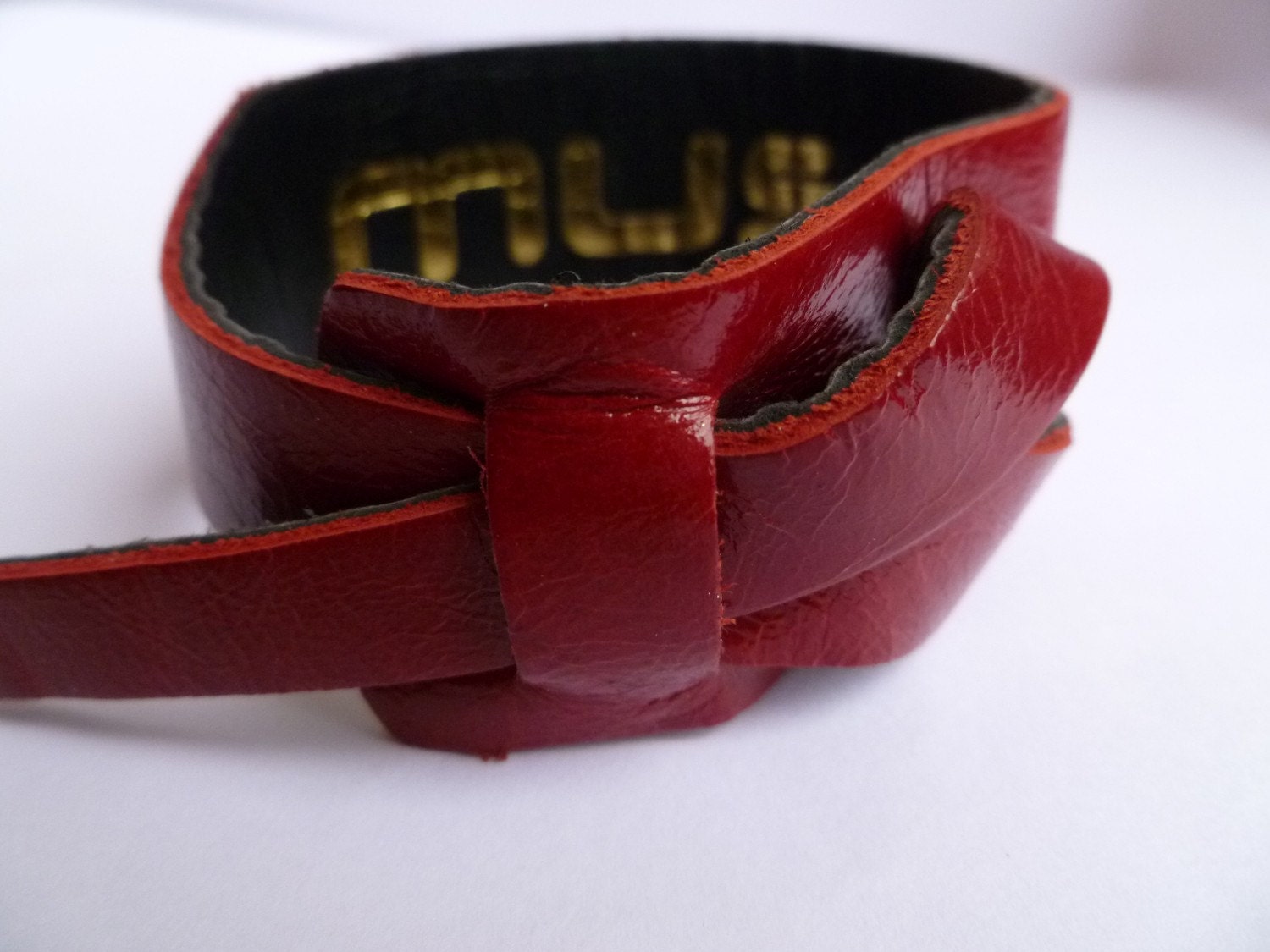 Red Leather Cuff/Bracelet