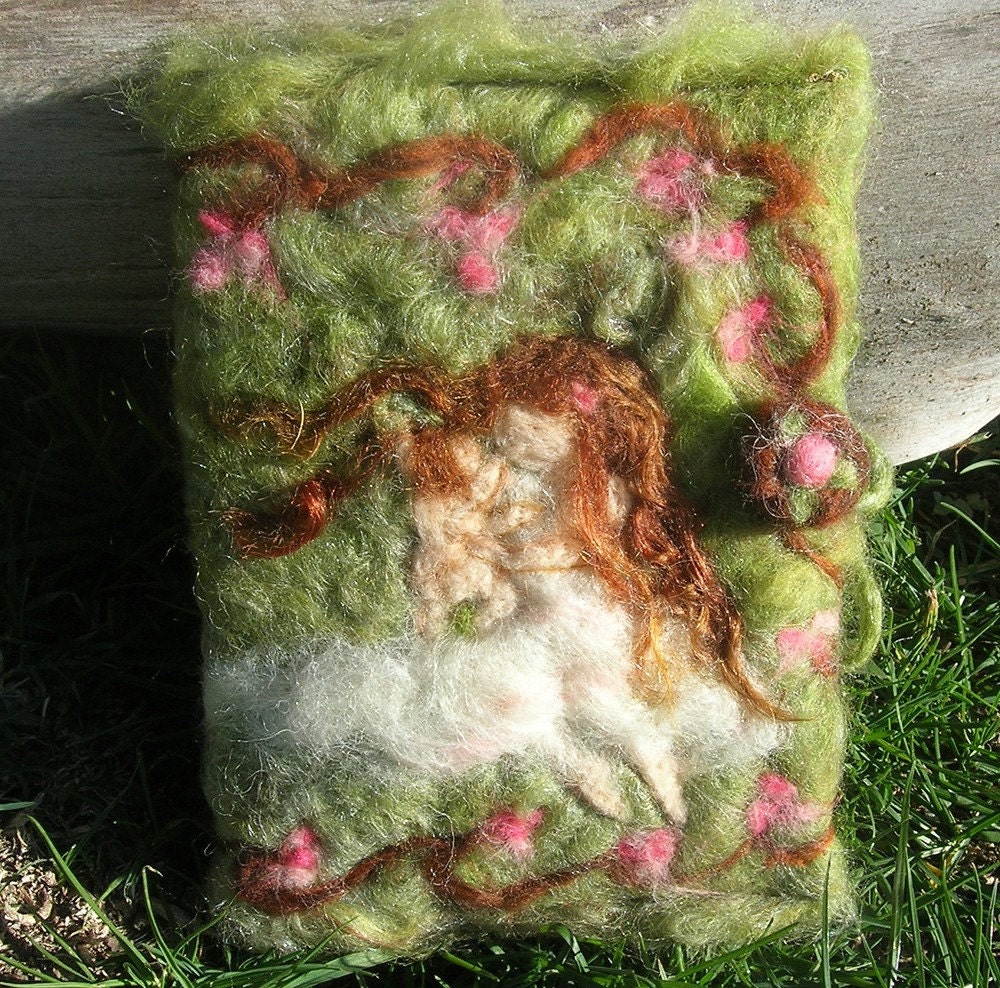 Felted Wool Journal - My Sweet Baby (diary) Book Cover- Waldorf Inspired Art
