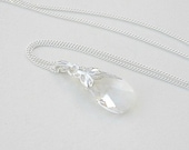 Swarovski Crystal And Sterling Silver Butterfly Necklace