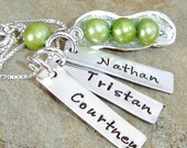 3 Peas In A Pod...green...3 handstamp name tags