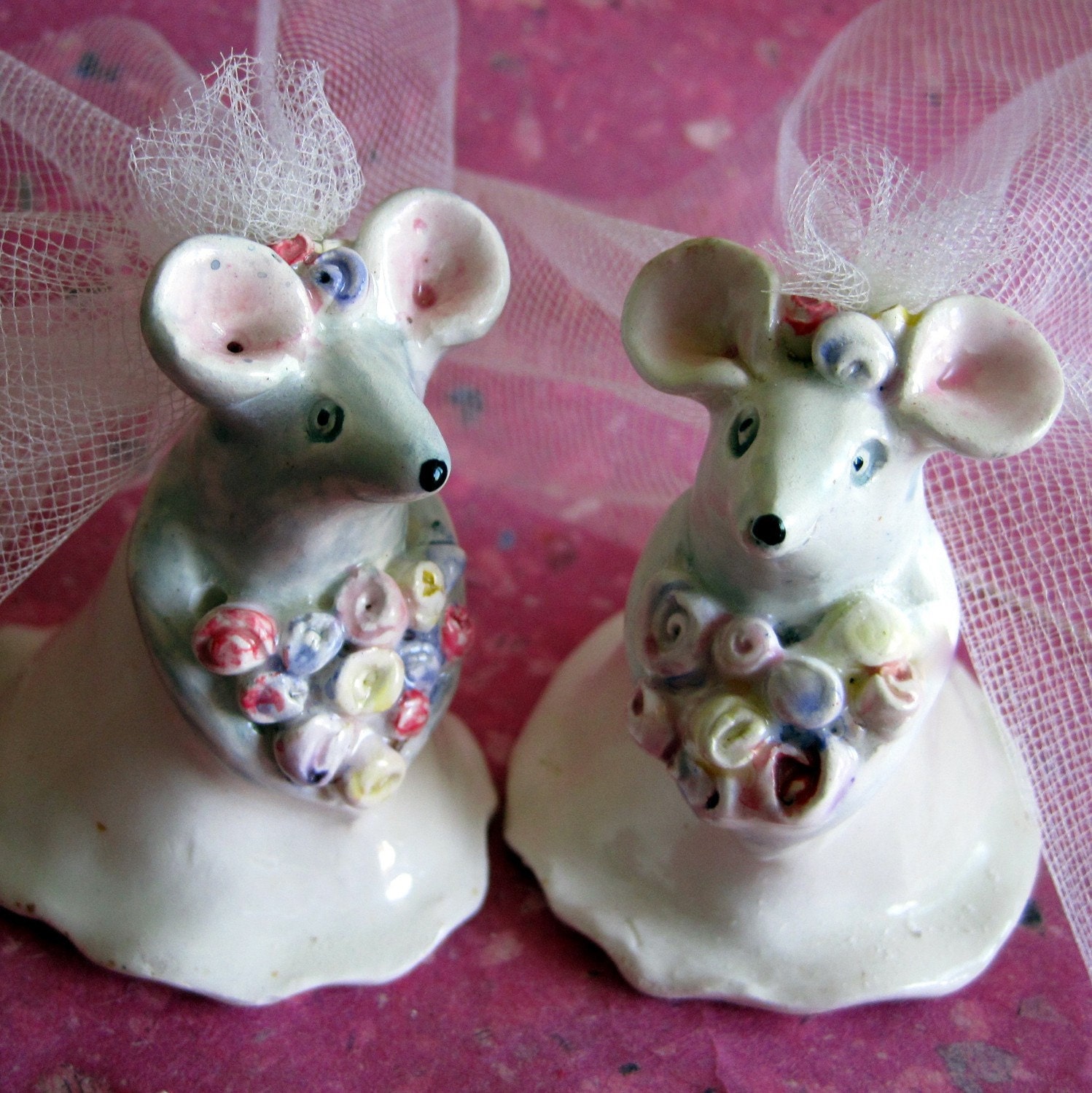 Mice Couple Ceramic CakeToppers