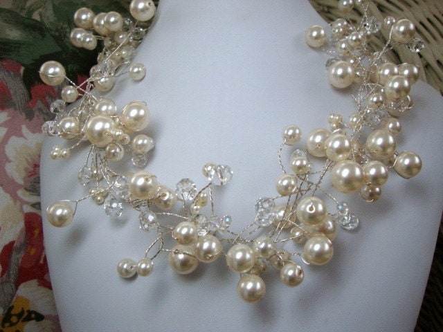 Pearl and Crystal Bridal Necklace