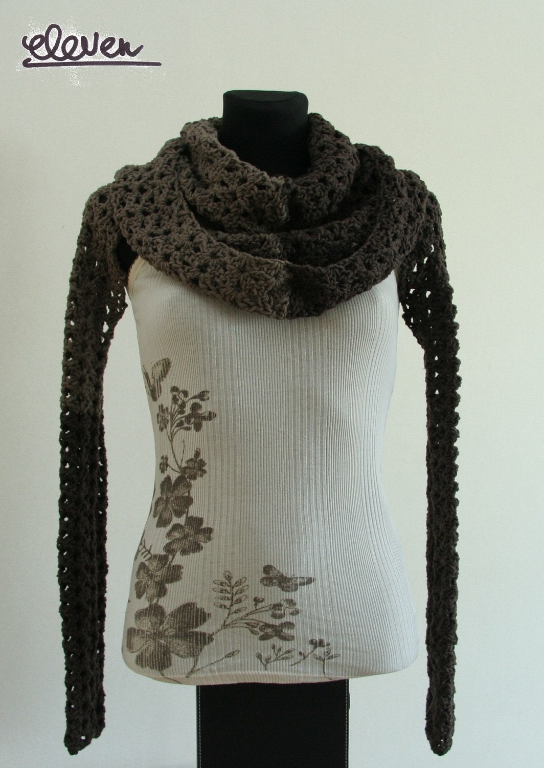 Smell the Coffee - Transformer 4 in 1 - Cowl Hood Sleeves Scarf - Made to order