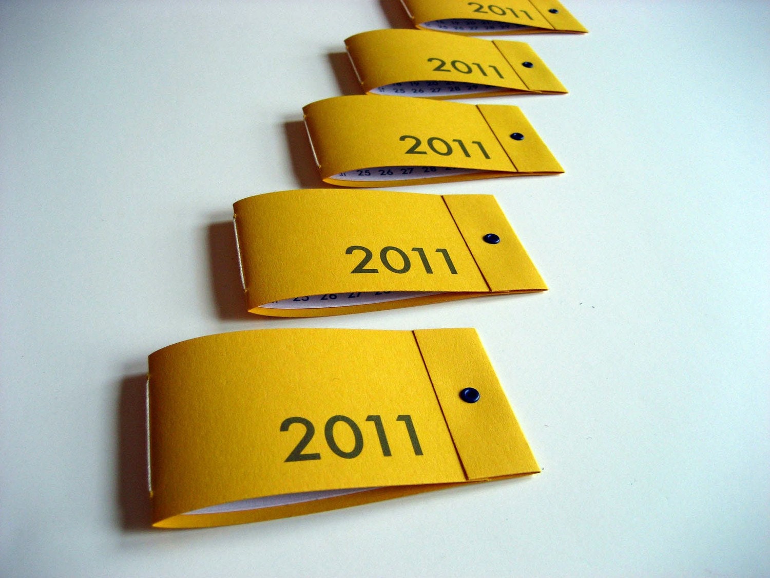 Sale 25% off - 10 Mini 2011 Calendar Matchbook Notebooks on yellow - custom party favors - Ready to Ship