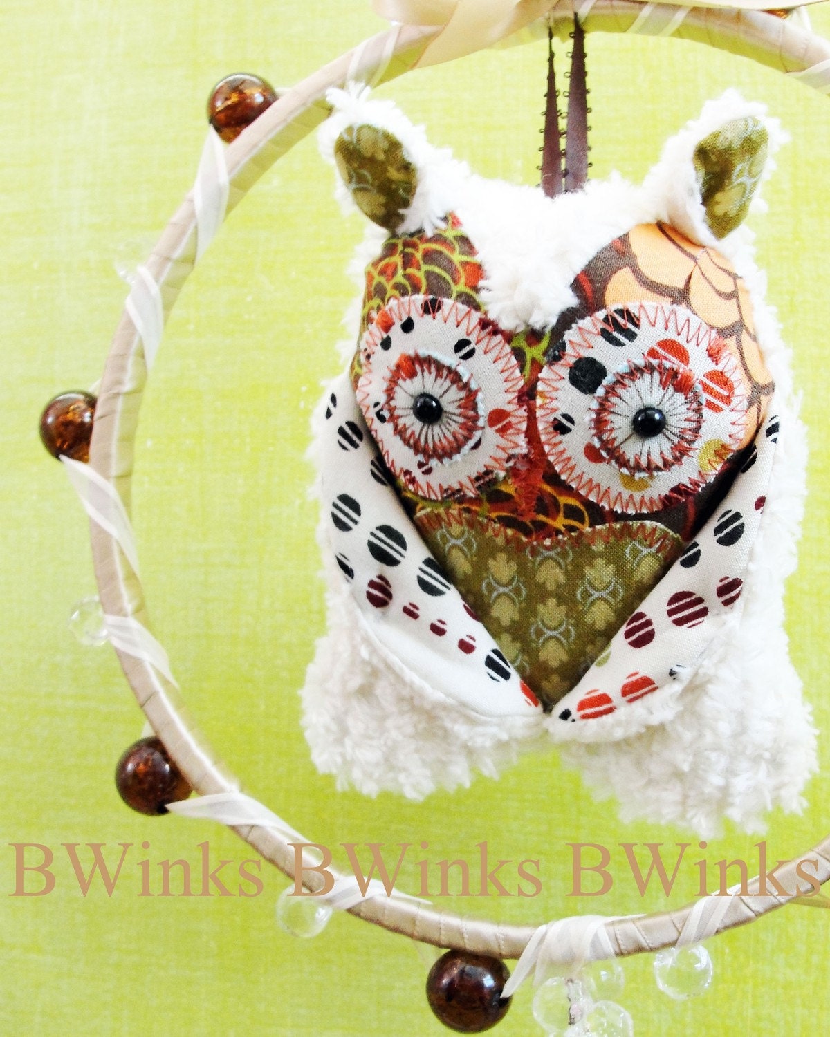 whoot whoot Dream Maker Owl Mobile Brown Floral Explosion