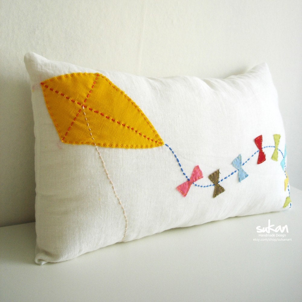 Kite -
 Linen Pillow cover - 12x20