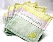 Lemon and Lime Summer Fun Coasters Hand Embroidery