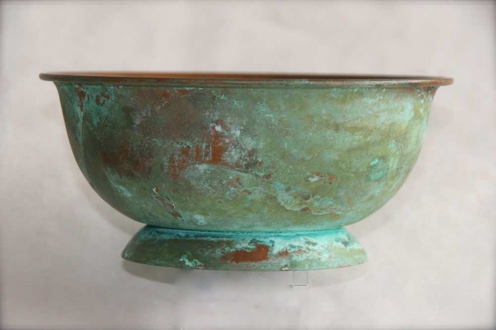 Handmade Vintage Patina Copper Bowl