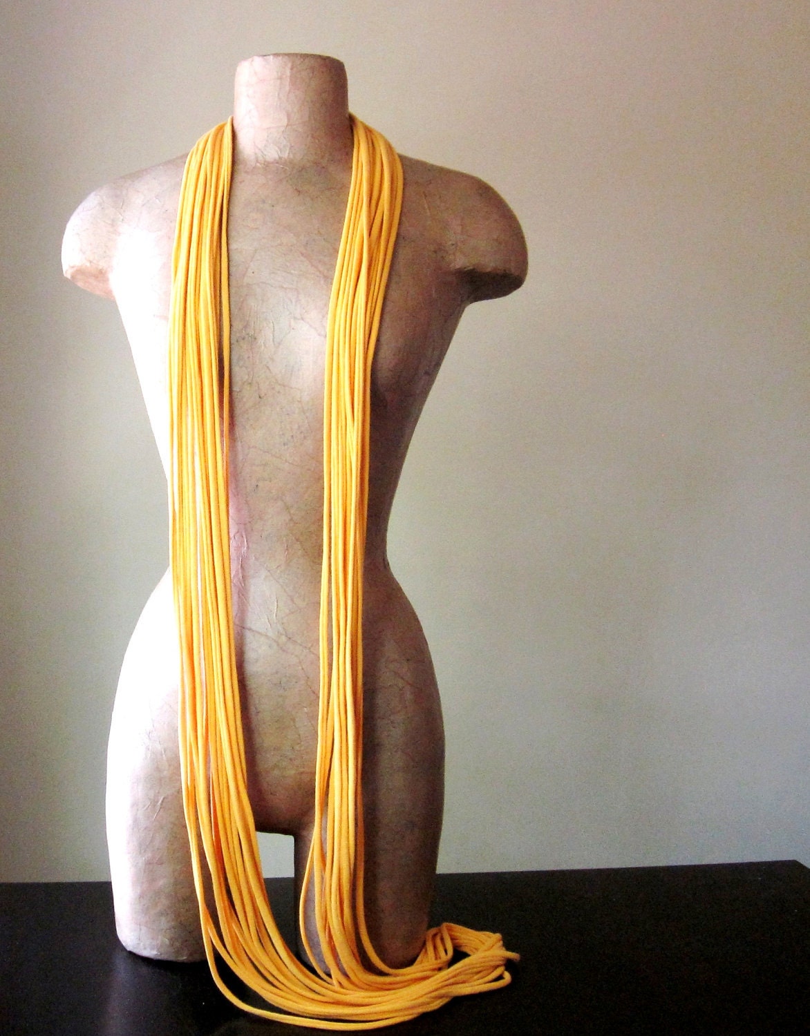 THE LONG SKINNY - super long cotton skinny scarf in golden rod