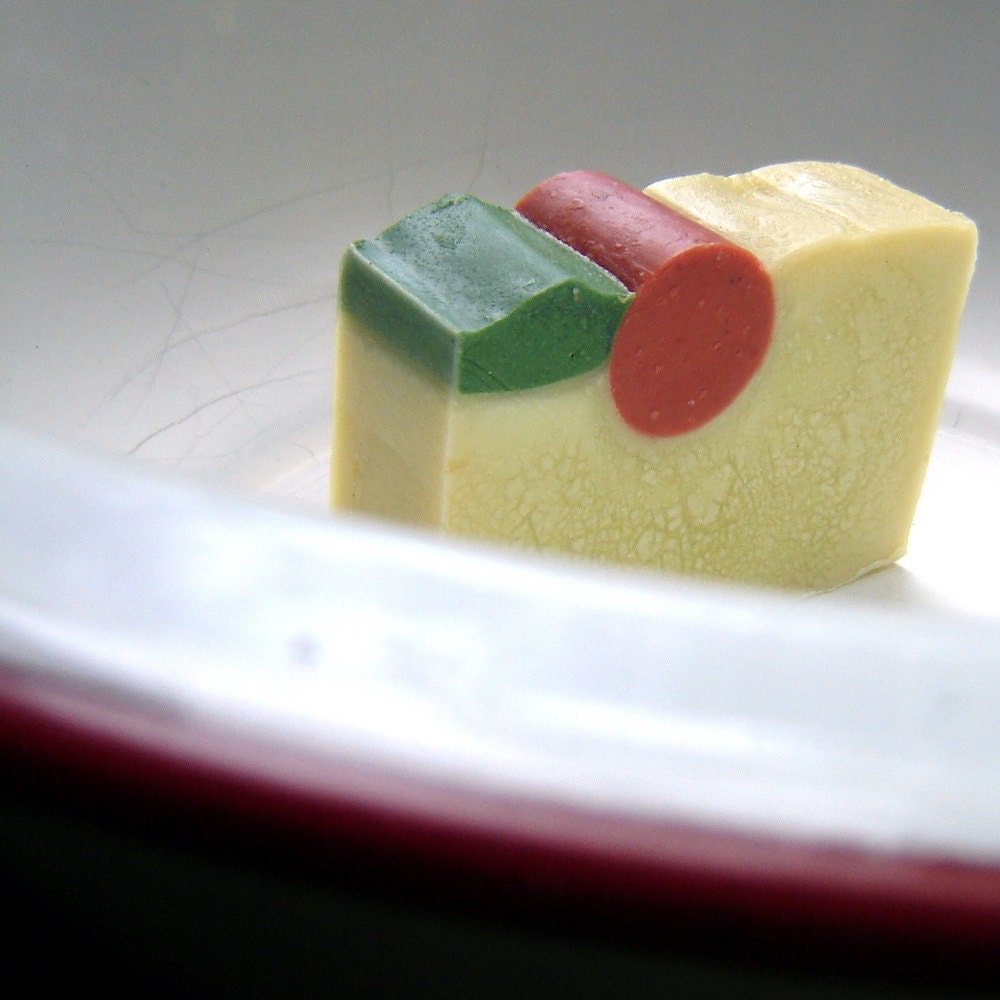 Cherry Vanilla handmade vegan soap -with a nutty CrUnch Beautiful artisan bar soaps