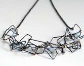 original hand fabricated wire cluster necklace